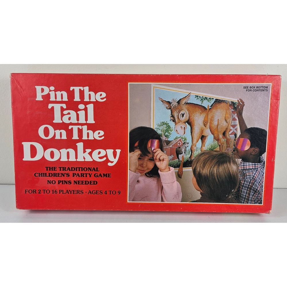 Vintage Whitman Pin The Tail On The Donkey Party Game Retro Birthday Y2K